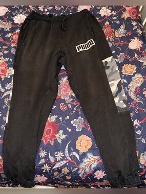Puma Black Joggers with Gray Camo Side Panel